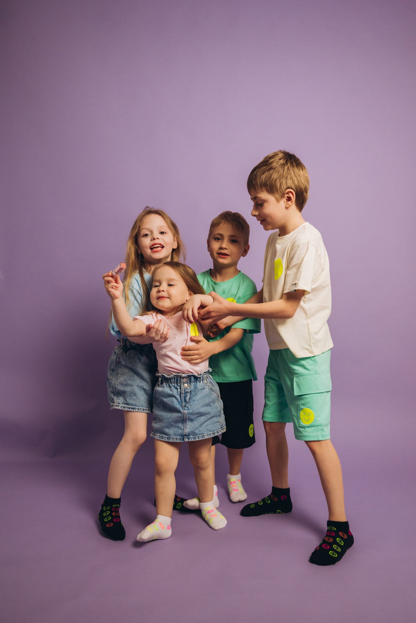 Sneaker smiley neri (set da 3)