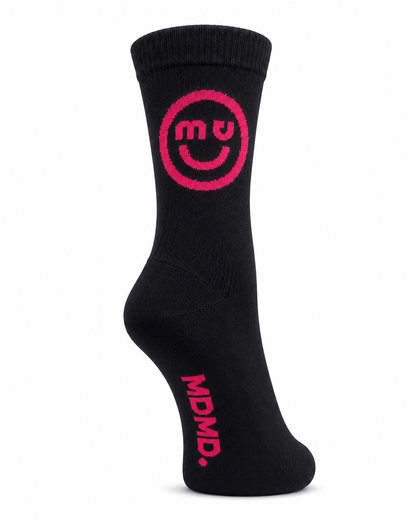 Black neon pink smiley 3D