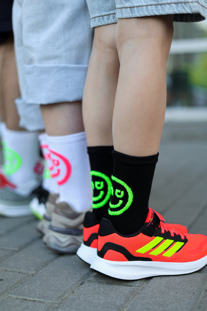 Black  neon yellow smiley 3D