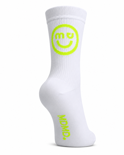 White neon yellow smiley 3D