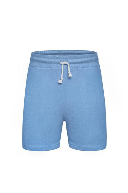 Blau Grau Frottee Shorts Long